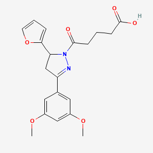 5-[3-(3,5-dimethoxyphenyl)-5-(furan-2-yl)-4,5-dihydro-1H-pyrazol-1-yl]-5-oxopentanoic acid