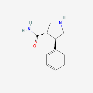 molecular formula C11H14N2O B2820190 (3S,4R)-4-phenylpyrrolidine-3-carboxamide CAS No. 1909286-39-0; 2307780-88-5
