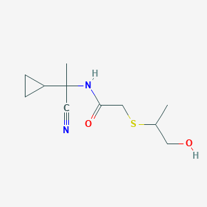 N-(1-Cyano-1-cyclopropylethyl)-2-(1-hydroxypropan-2-ylsulfanyl)acetamide