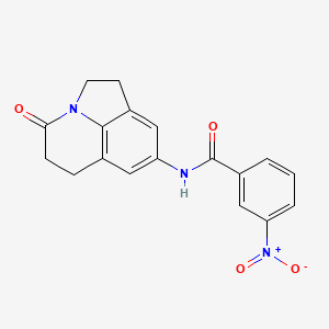 molecular formula C18H15N3O4 B2820196 3-nitro-N-(4-oxo-2,4,5,6-tetrahydro-1H-pyrrolo[3,2,1-ij]quinolin-8-yl)benzamide CAS No. 898418-55-8