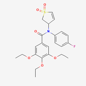 molecular formula C23H26FNO6S B2820202 N-(1,1-dioxido-2,3-dihydrothiophen-3-yl)-3,4,5-triethoxy-N-(4-fluorophenyl)benzamide CAS No. 863022-60-0