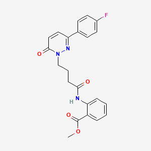 molecular formula C22H20FN3O4 B2820212 甲基 2-(4-(3-(4-氟苯基)-6-氧代吡啶-1(6H)-基)丁酰氨基)苯甲酸酯 CAS No. 946266-49-5