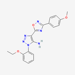 molecular formula C19H18N6O3 B2820214 1-(2-ethoxyphenyl)-4-[3-(4-methoxyphenyl)-1,2,4-oxadiazol-5-yl]-1H-1,2,3-triazol-5-amine CAS No. 892747-40-9