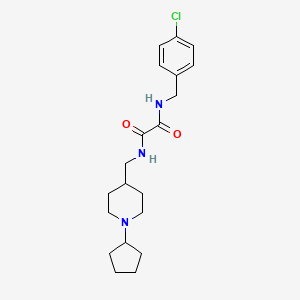 molecular formula C20H28ClN3O2 B2820224 N1-(4-chlorobenzyl)-N2-((1-cyclopentylpiperidin-4-yl)methyl)oxalamide CAS No. 953199-86-5