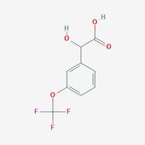 molecular formula C9H7F3O4 B2820229 2-Hydroxy-2-[3-(trifluoromethoxy)phenyl]acetic acid CAS No. 1214378-55-8