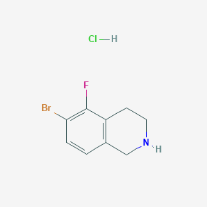 molecular formula C9H10BrClFN B2820245 6-溴-5-氟-1,2,3,4-四氢异喹啉;盐酸盐 CAS No. 2247105-62-8