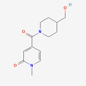 molecular formula C13H18N2O3 B2820247 4-[4-(Hydroxymethyl)piperidine-1-carbonyl]-1-methyl-1,2-dihydropyridin-2-one CAS No. 1179886-87-3