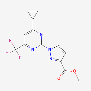 molecular formula C13H11F3N4O2 B2820249 Methyl 1-(4-cyclopropyl-6-(trifluoromethyl)pyrimidin-2-yl)-1H-pyrazole-3-carboxylate CAS No. 1007344-24-2