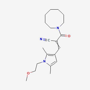 molecular formula C20H29N3O2 B2820250 2-(azocane-1-carbonyl)-3-[1-(2-methoxyethyl)-2,5-dimethyl-1H-pyrrol-3-yl]prop-2-enenitrile CAS No. 1424355-15-6