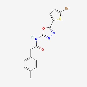 molecular formula C15H12BrN3O2S B2820259 N-(5-(5-溴噻吩-2-基)-1,3,4-噁二唑-2-基)-2-(对甲苯基)乙酰胺 CAS No. 1021036-51-0