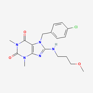 7-[(4-Chlorophenyl)methyl]-8-(3-methoxypropylamino)-1,3-dimethylpurine-2,6-dione