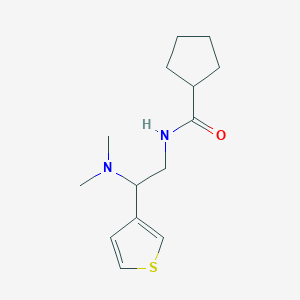 molecular formula C14H22N2OS B2820271 N-(2-(dimethylamino)-2-(thiophen-3-yl)ethyl)cyclopentanecarboxamide CAS No. 954664-46-1