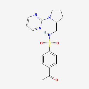 4-acetyl-N-{[1-(pyrimidin-2-yl)pyrrolidin-2-yl]methyl}benzene-1-sulfonamide