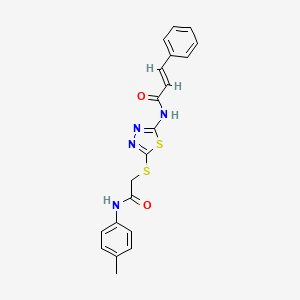 N-(5-((2-oxo-2-(p-tolylamino)ethyl)thio)-1,3,4-thiadiazol-2-yl)cinnamamide