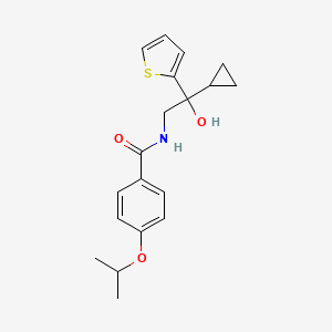 molecular formula C19H23NO3S B2820297 N-(2-环丙基-2-羟基-2-(噻吩-2-基)乙基)-4-异丙氧基苯甲酰胺 CAS No. 1396887-28-7