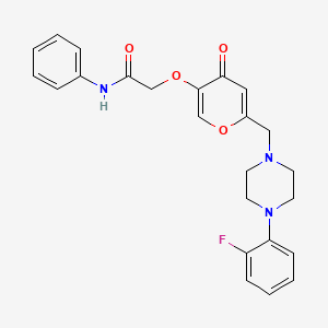 2-((6-((4-(2-fluorophenyl)piperazin-1-yl)methyl)-4-oxo-4H-pyran-3-yl)oxy)-N-phenylacetamide