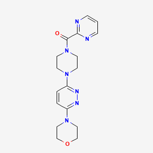 molecular formula C17H21N7O2 B2820317 (4-(6-Morpholinopyridazin-3-yl)piperazin-1-yl)(pyrimidin-2-yl)methanone CAS No. 1251561-60-0
