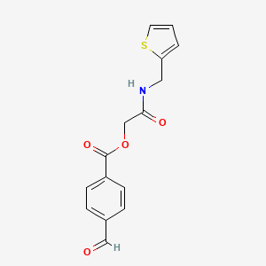 molecular formula C15H13NO4S B2820318 [2-Oxo-2-(thiophen-2-ylmethylamino)ethyl] 4-formylbenzoate CAS No. 566175-94-8