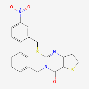 3-Benzyl-2-[(3-nitrophenyl)methylsulfanyl]-6,7-dihydrothieno[3,2-d]pyrimidin-4-one