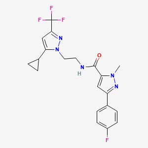 N-(2-(5-cyclopropyl-3-(trifluoromethyl)-1H-pyrazol-1-yl)ethyl)-3-(4-fluorophenyl)-1-methyl-1H-pyrazole-5-carboxamide