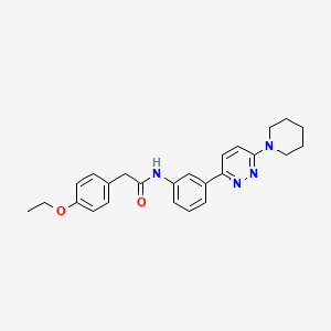 molecular formula C25H28N4O2 B2820325 2-(4-ethoxyphenyl)-N-(3-(6-(piperidin-1-yl)pyridazin-3-yl)phenyl)acetamide CAS No. 922633-63-4