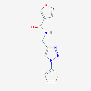 molecular formula C12H10N4O2S B2820332 N-((1-(噻吩-2-基)-1H-1,2,3-三唑-4-基)甲基)呋喃-3-甲酰胺 CAS No. 2034560-83-1