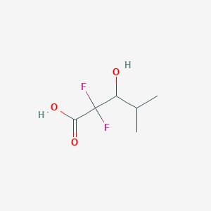 molecular formula C6H10F2O3 B2820344 2,2-Difluoro-3-hydroxy-4-methylpentanoic acid CAS No. 1248233-69-3