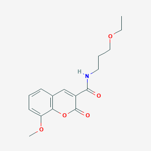 molecular formula C16H19NO5 B2820345 N-(3-ethoxypropyl)-8-methoxy-2-oxo-2H-chromene-3-carboxamide CAS No. 941233-15-4
