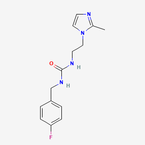 molecular formula C14H17FN4O B2820349 1-(4-fluorobenzyl)-3-(2-(2-methyl-1H-imidazol-1-yl)ethyl)urea CAS No. 1226429-99-7
