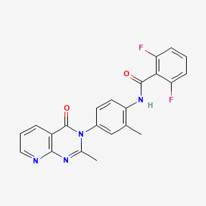 molecular formula C22H16F2N4O2 B2820357 2,6-二氟-N-[2-甲基-4-(2-甲基-4-氧代吡咯[2,3-d]嘧啶-3-基)苯基]苯甲酰胺 CAS No. 921817-56-3