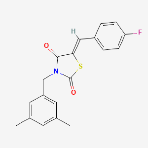 molecular formula C19H16FNO2S B2820363 (5Z)-3-[(3,5-dimethylphenyl)methyl]-5-[(4-fluorophenyl)methylidene]-1,3-thiazolidine-2,4-dione CAS No. 866152-67-2