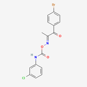 (E)-1-(4-bromophenyl)-2-((((3-chlorophenyl)carbamoyl)oxy)imino)propan-1-one