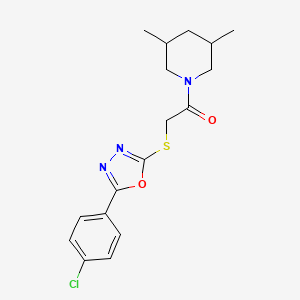 molecular formula C17H20ClN3O2S B2820377 2-((5-(4-Chlorophenyl)-1,3,4-oxadiazol-2-yl)thio)-1-(3,5-dimethylpiperidin-1-yl)ethanone CAS No. 850937-04-1