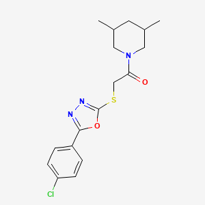 molecular formula C17H20ClN3O2S B2820377 2-((5-(4-氯苯基)-1,3,4-噁二唑-2-基)硫)-1-(3,5-二甲基哌啶-1-基)乙酮 CAS No. 850937-04-1