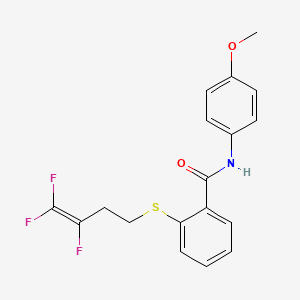 molecular formula C18H16F3NO2S B2820382 N-(4-methoxyphenyl)-2-[(3,4,4-trifluoro-3-butenyl)sulfanyl]benzenecarboxamide CAS No. 672951-87-0