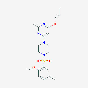 4-(4-((2-Methoxy-5-methylphenyl)sulfonyl)piperazin-1-yl)-2-methyl-6-propoxypyrimidine