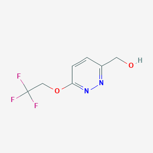 molecular formula C7H7F3N2O2 B2820389 [6-(2,2,2-Trifluoroethoxy)pyridazin-3-yl]methanol CAS No. 1247556-04-2