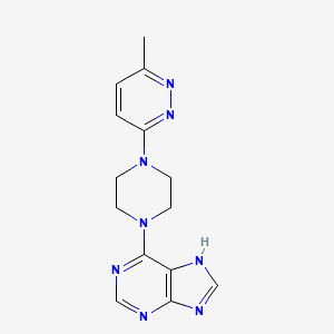 molecular formula C14H16N8 B2820397 6-[4-(6-Methylpyridazin-3-yl)piperazin-1-yl]-7H-purine CAS No. 2380078-93-1