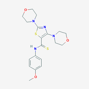molecular formula C19H24N4O3S2 B282040 N-(4-methoxyphenyl)-2,4-di(4-morpholinyl)-1,3-thiazole-5-carbothioamide 
