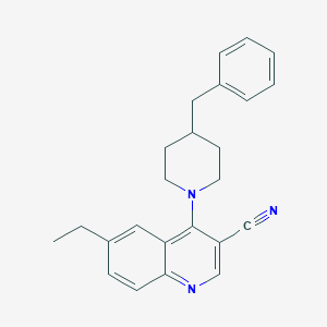 molecular formula C24H25N3 B2820404 4-(4-苄基哌啶-1-基)-6-乙基喹啉-3-碳腈 CAS No. 1243092-09-2