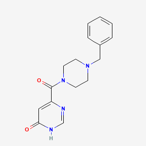 molecular formula C16H18N4O2 B2820409 (4-Benzylpiperazin-1-yl)(6-hydroxypyrimidin-4-yl)methanone CAS No. 2034280-77-6