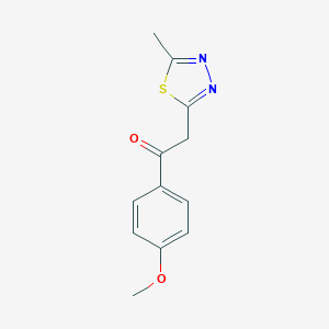 molecular formula C12H12N2O2S B282041 1-(4-Methoxyphenyl)-2-(5-methyl-1,3,4-thiadiazol-2-yl)ethanone 