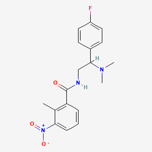 molecular formula C18H20FN3O3 B2820410 N-(2-(dimethylamino)-2-(4-fluorophenyl)ethyl)-2-methyl-3-nitrobenzamide CAS No. 941964-56-3