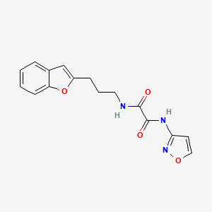 molecular formula C16H15N3O4 B2820413 N1-(3-(benzofuran-2-yl)propyl)-N2-(isoxazol-3-yl)oxalamide CAS No. 2034380-04-4