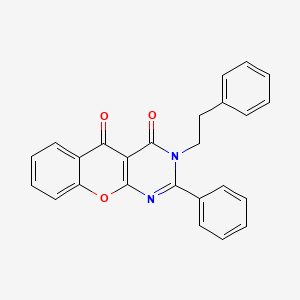 molecular formula C25H18N2O3 B2820414 3-phenethyl-2-phenyl-3H-chromeno[2,3-d]pyrimidine-4,5-dione CAS No. 883955-18-8