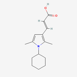 molecular formula C15H21NO2 B2820420 3-(1-cyclohexyl-2,5-dimethyl-1H-pyrrol-3-yl)prop-2-enoic acid CAS No. 852400-02-3