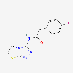 molecular formula C12H11FN4OS B2820429 N-(5,6-dihydrothiazolo[2,3-c][1,2,4]triazol-3-yl)-2-(4-fluorophenyl)acetamide CAS No. 932999-15-0