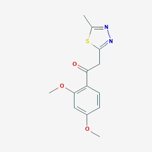 molecular formula C13H14N2O3S B282043 1-(2,4-Dimethoxyphenyl)-2-(5-methyl-1,3,4-thiadiazol-2-yl)ethanone 