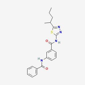 molecular formula C21H22N4O2S B2820431 3-benzamido-N-(5-pentan-2-yl-1,3,4-thiadiazol-2-yl)benzamide CAS No. 1042801-04-6