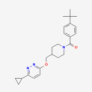 molecular formula C24H31N3O2 B2820433 (4-Tert-butylphenyl)-[4-[(6-cyclopropylpyridazin-3-yl)oxymethyl]piperidin-1-yl]methanone CAS No. 2320537-77-5